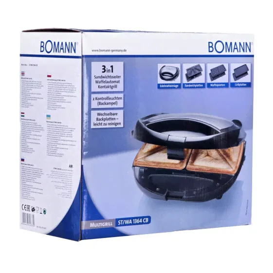 Сэндвичница электрическая BOMANN 613641 Чёрная 650 Вт-1